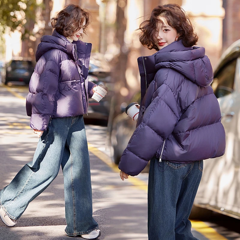 小款气质羽绒服女款爆款2024新款洋气小个子冬季短款白鸭绒外套