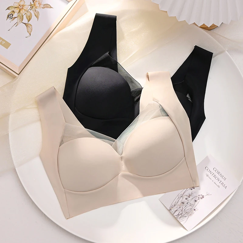 大码内衣女薄款胖mm大胸显小缩胸200斤防下垂胖妹妹一体无痕胸罩D