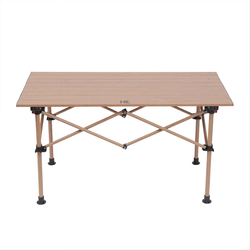 MK展示精选卡其色折叠桌铝合金轻便户外蛋卷桌便携组合式收纳方桌