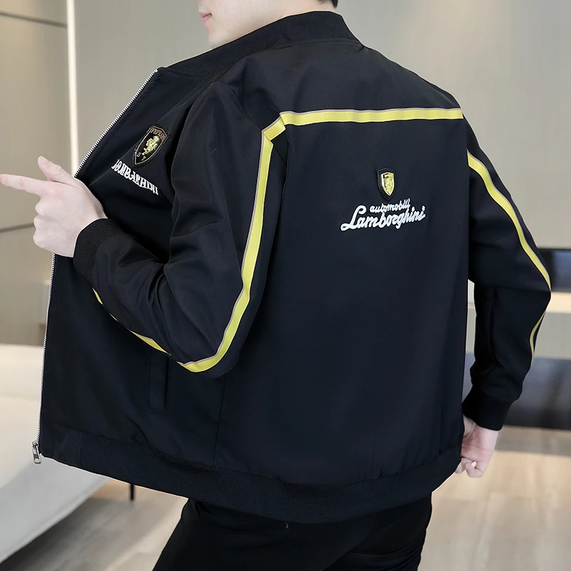 2024欧版春季新款棒球领夹克男刺绣时尚青年宽松潮流帅气韩版外套