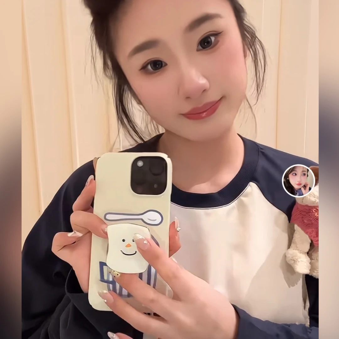 苹果14promax手机壳15pro菲林壳13带支架ins创意棉花糖12iphone11