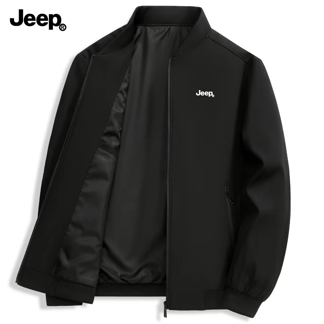 JEEP吉普夹克外套秋季新款男装商务休闲百搭抗皱外套立领男外套秋