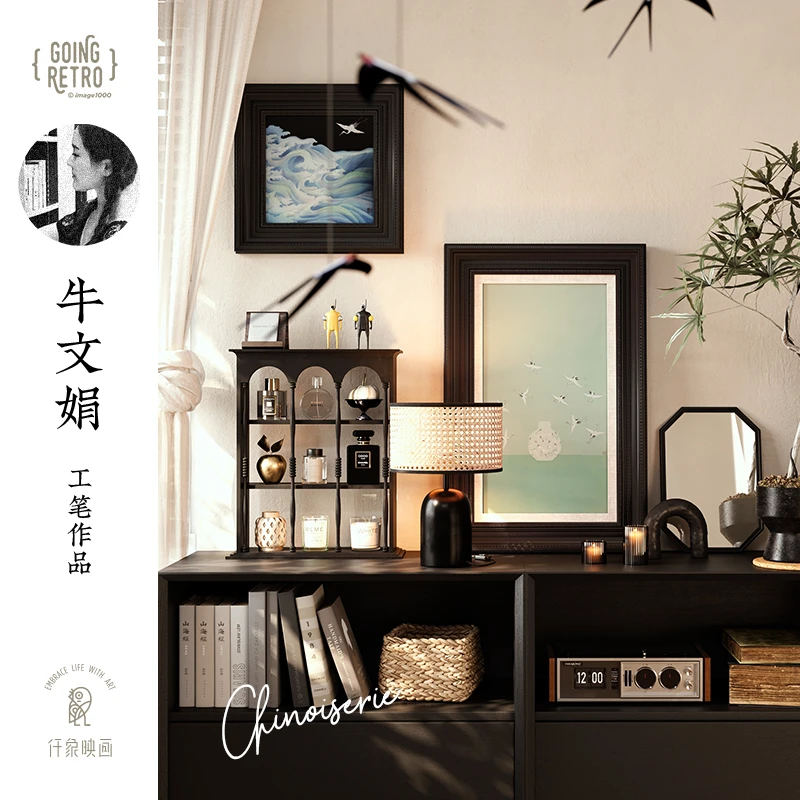 牛文娟x仟象映画 法式中古风客厅装饰画小众高级感复古玄关柜挂画