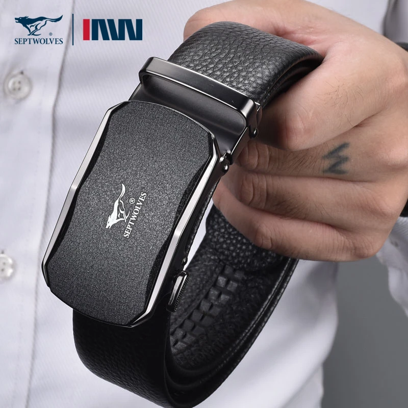 七匹狼男士皮带真皮磨砂正品腰带头层纯牛皮商务中青年裤带正宗皮