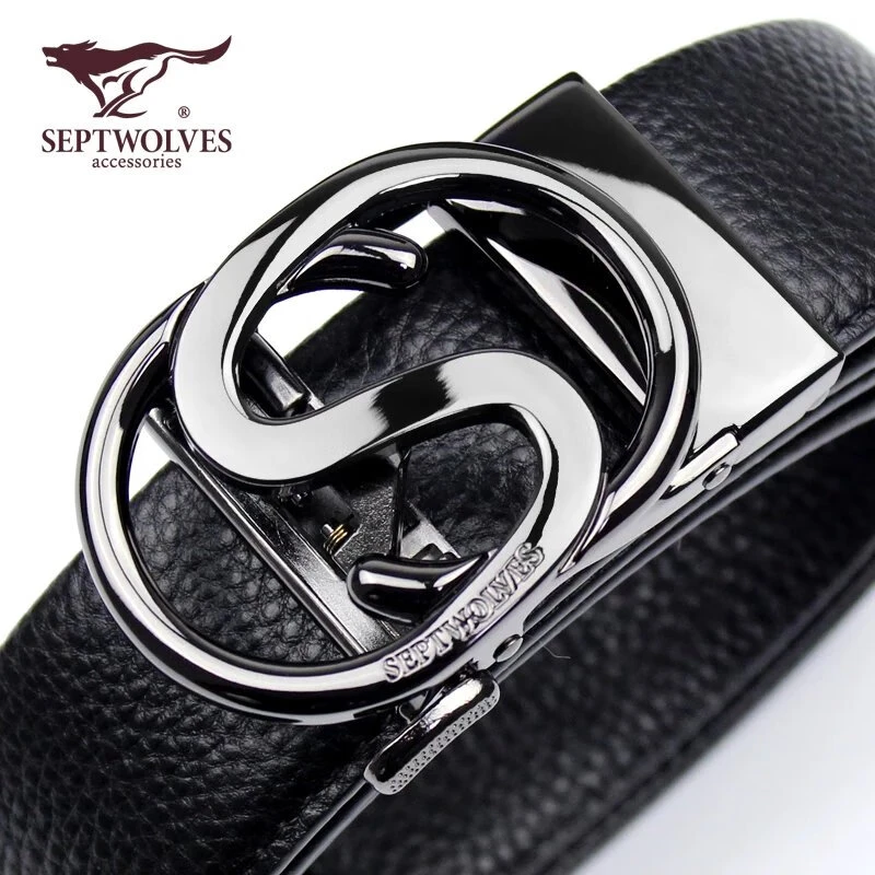 七匹狼真皮男士皮带自动扣新款正品高档男款百搭休闲头层牛皮腰带