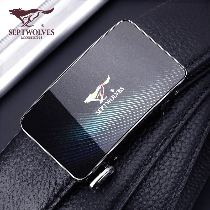 七匹狼男士皮带真皮自动扣内穿腰带年轻人简约纯牛皮裤带内扣时尚