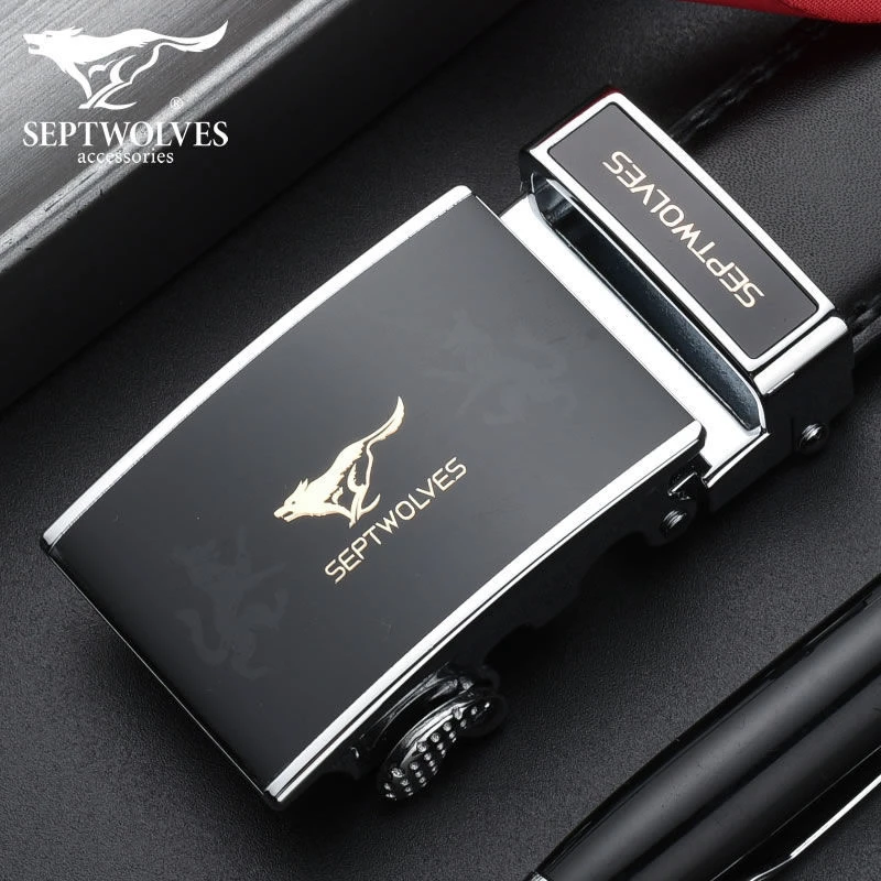 七匹狼男士皮带自动扣腰带男青年正品纯牛皮真皮男式中年爸爸裤带