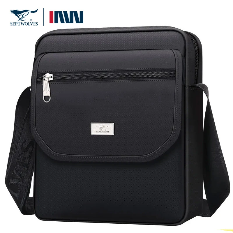 七匹狼单肩包男士包包斜挎包男包新款时尚休闲帆布韩版大学生背包