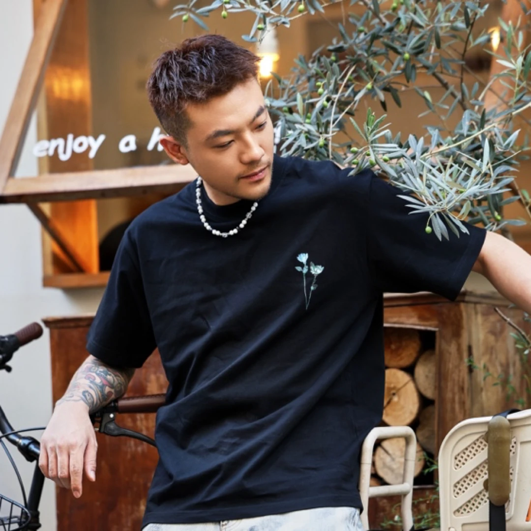 2024新款|英文环绕印花T恤夏季情侣美式纯棉宽松半袖