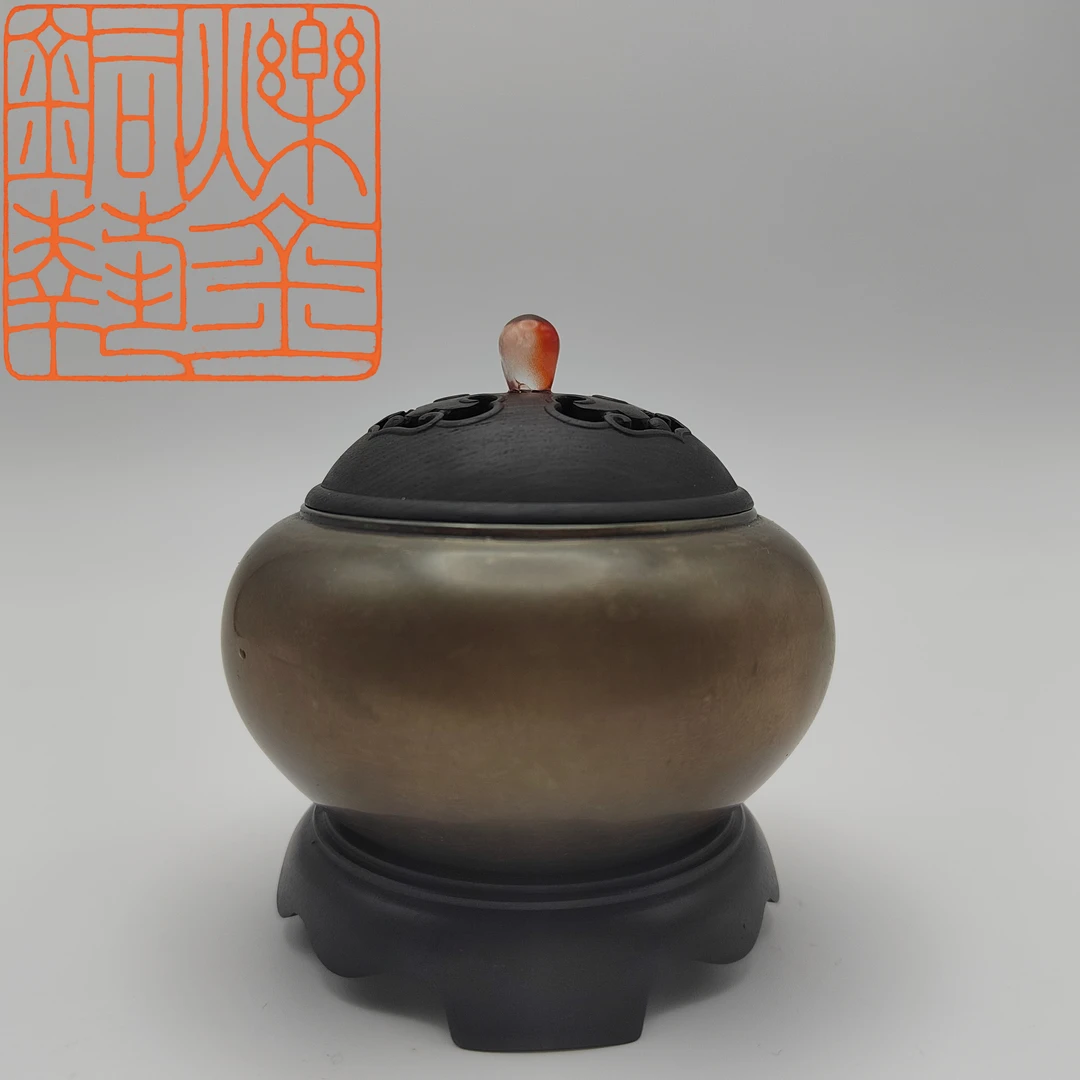 传统纯铜手工小号钵式炉三件套——现代文创产品