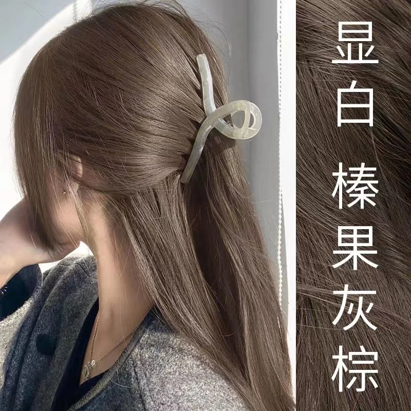榛果灰棕色染发膏自己在家染不刺激显白染发剂免漂植物纯流行色