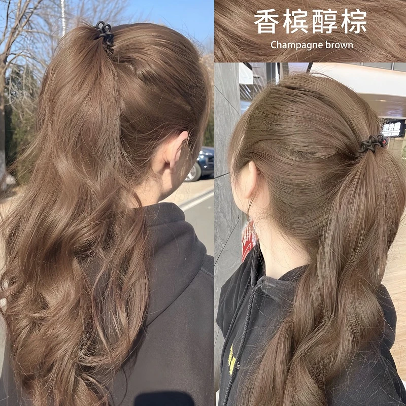 免漂香槟醇棕色染头发剂膏泡泡沫植物天然纯自己在家染正品女免漂