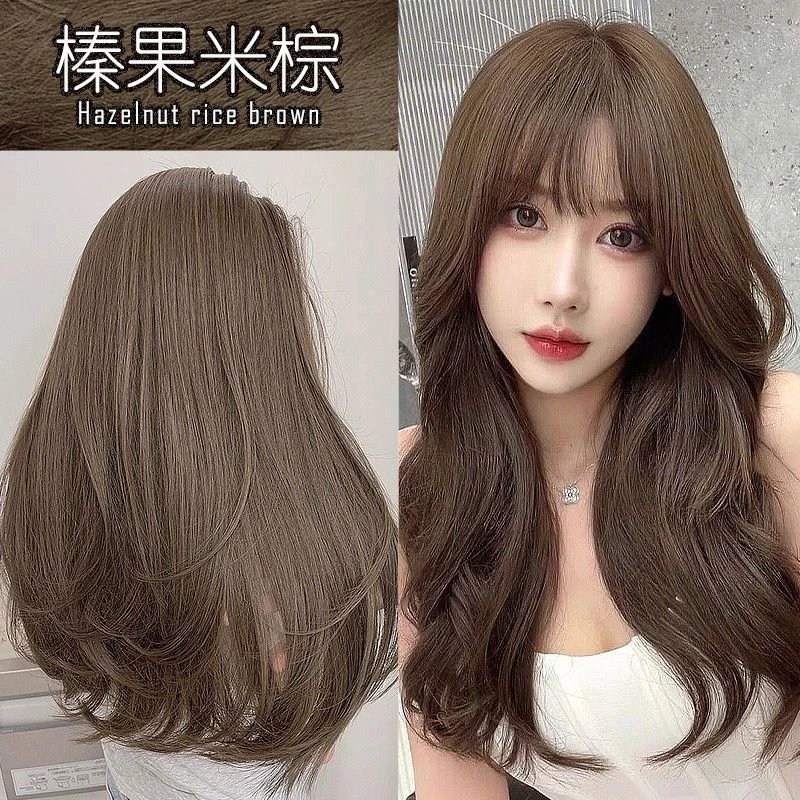 【买一送一】榛果米棕染发剂2024流行色显白染发膏泡泡沫植物天然