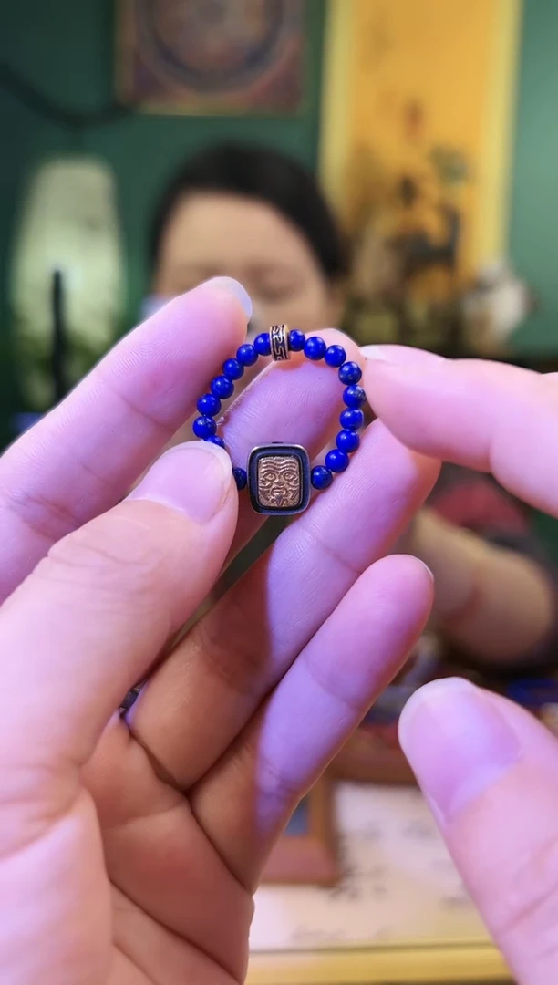 【闪购商品】青金石戒指银S925镶嵌青金石扎基拉姆戒指