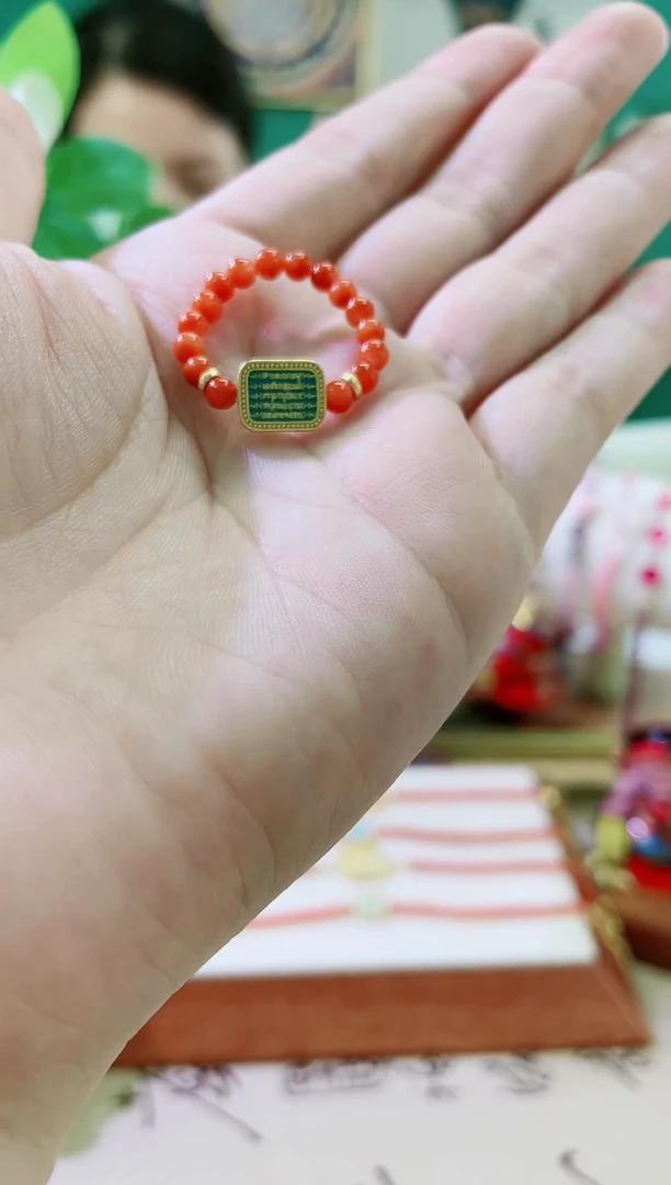 【闪购商品】南红玛瑙戒指银S925镶嵌南红五条戒子