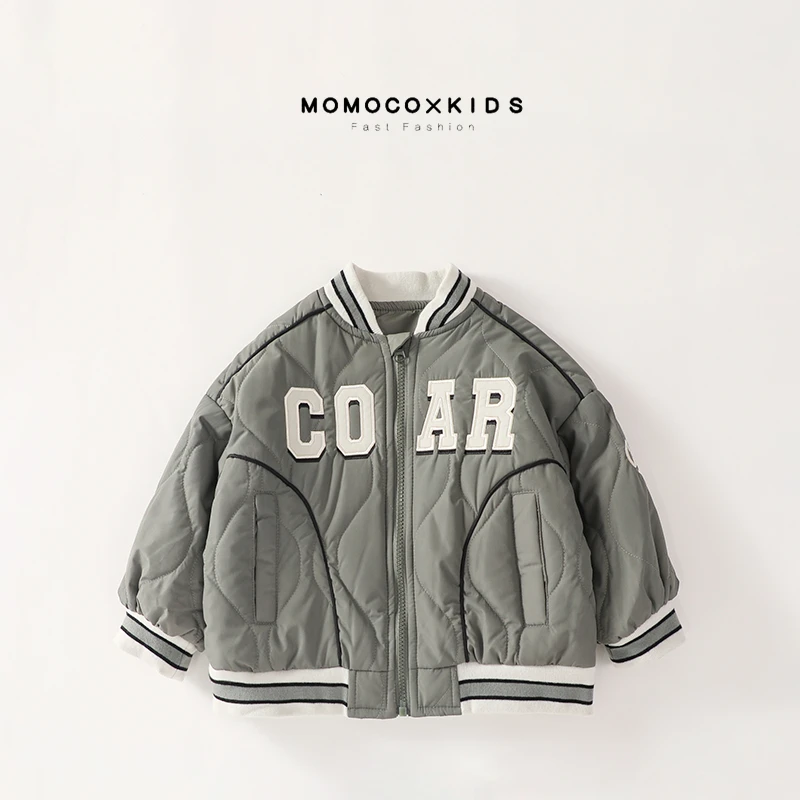 MOMOCO新款中小童秋冬休闲时尚轻薄夹棉棒球服外套76430117204