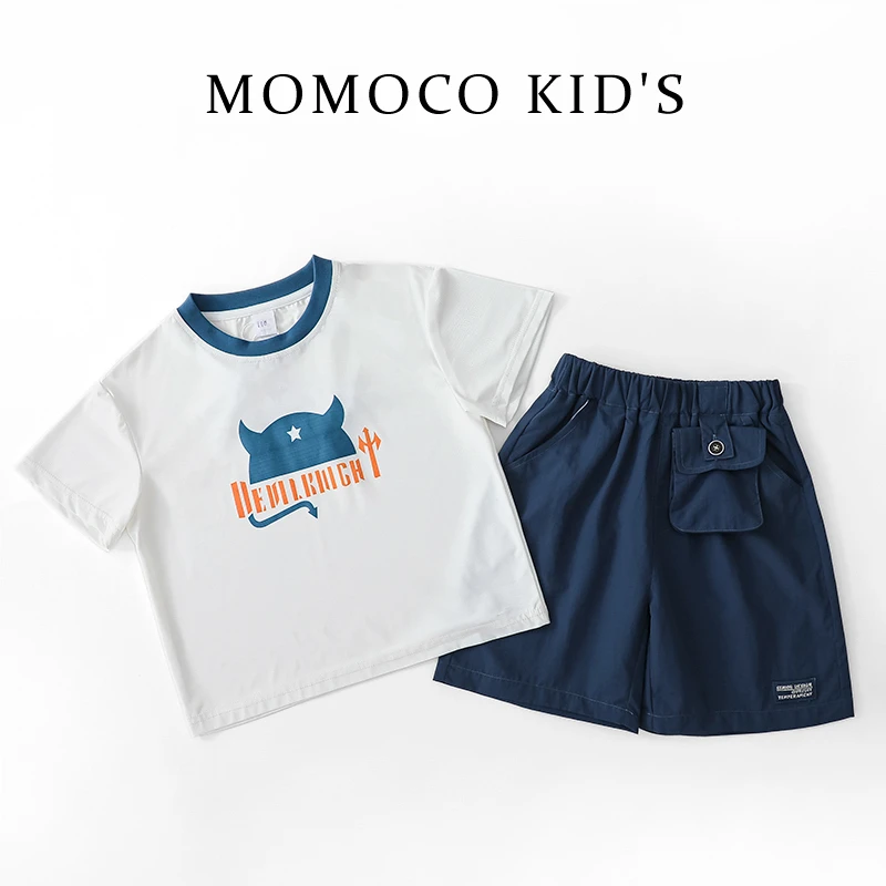 MOMOCO儿童洋气男童休闲时尚百搭洋气薄款套装夏季75230580005