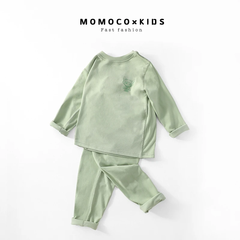 MOMOCO儿童家居服宝宝冬睡衣童装保暖舒适长袖套装76430582200