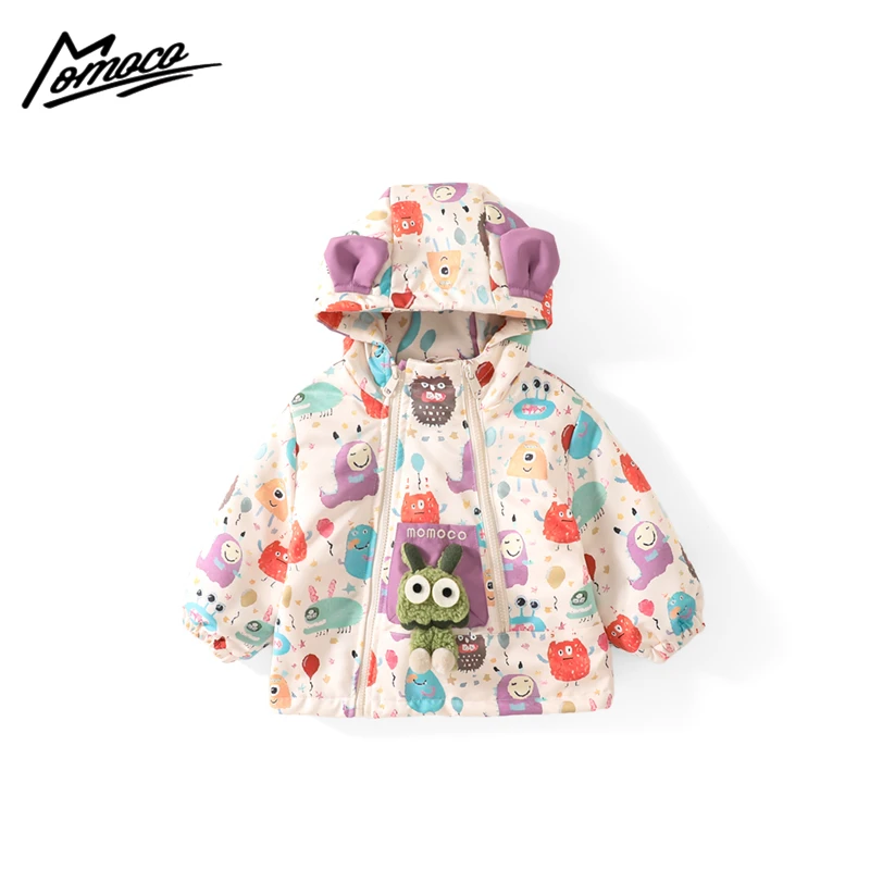 MOMOCO女童冬季新款满印卡通潮流印花玩偶外套75930107004