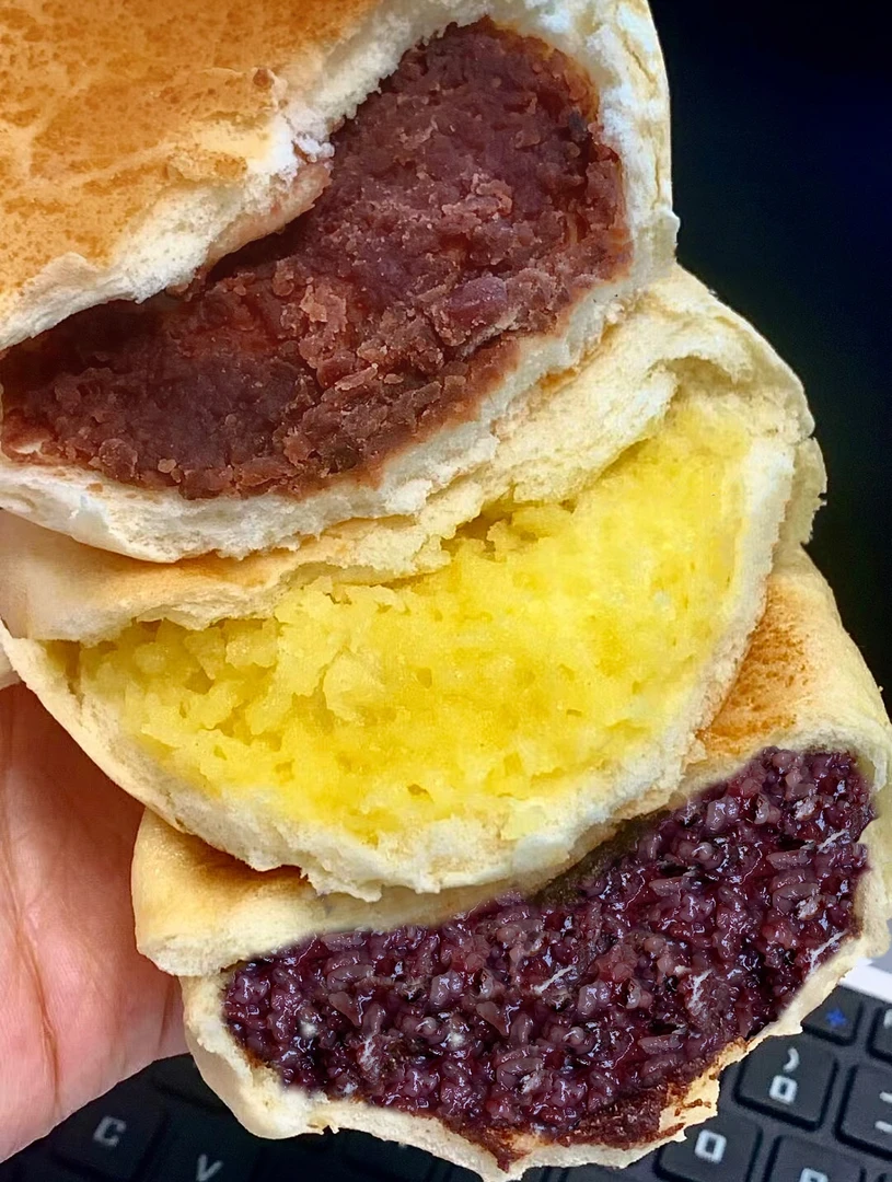 【21包/9.9元】奶皮面包紫米豆沙餐包夹心独立包早餐零食