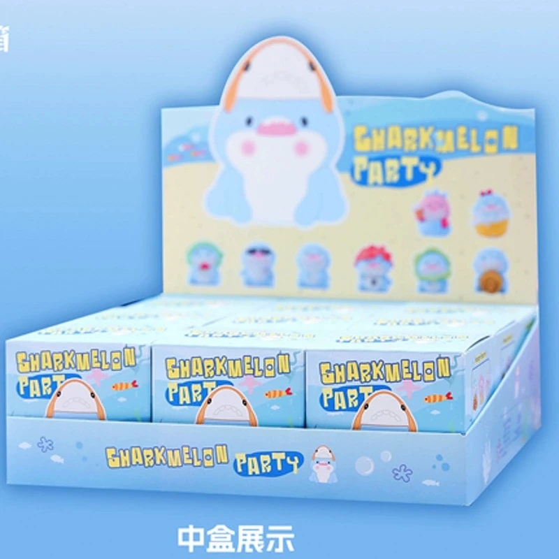 新款鲨瓜派对盲盒手办可爱小动物卡通树脂摆件潮玩盲盒(随拍即发)
