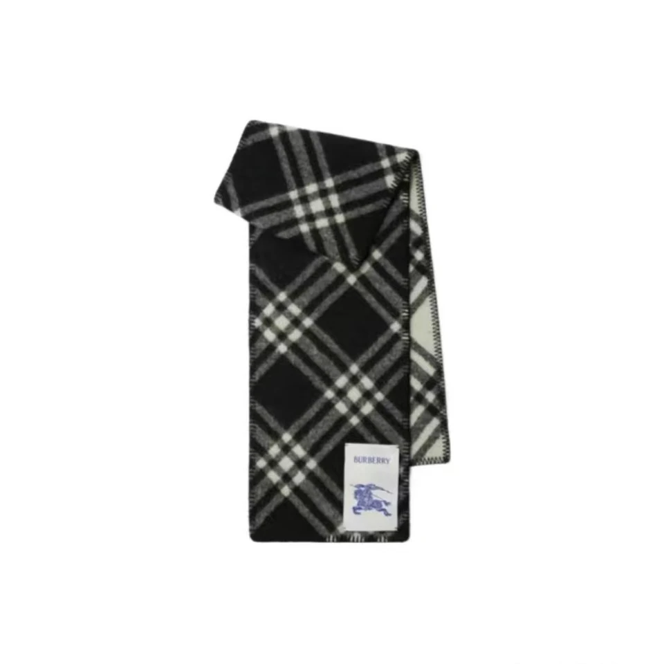 BURBERRY博柏利黑色格纹围巾
