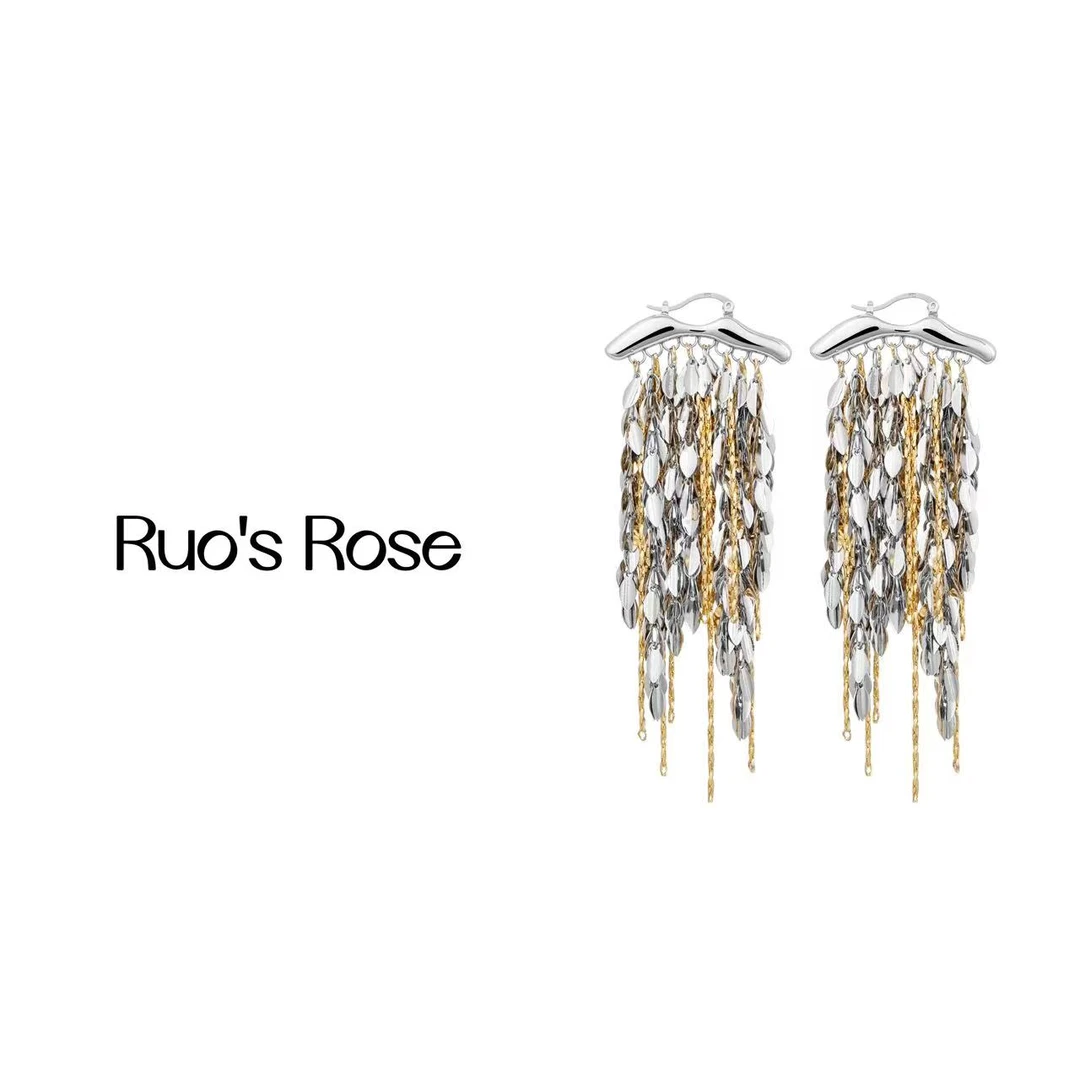 铁合金耳饰 Ruos Rose 时尚个性流苏耳环