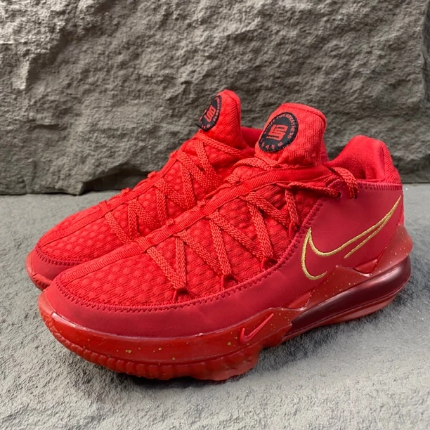 42.5码/市场价1029/Nike 詹姆斯LBJ17低帮 红金篮球鞋 二手无盒