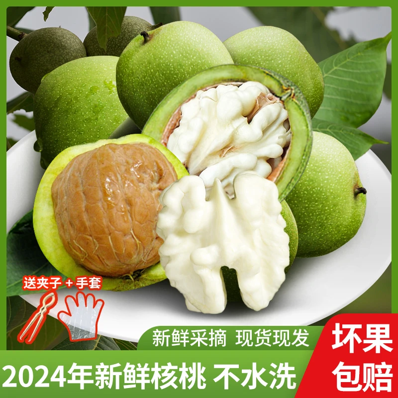 拍5斤送4斤去青皮新鲜核桃特大果大果鲜核桃鲜核桃去青皮核桃新鲜