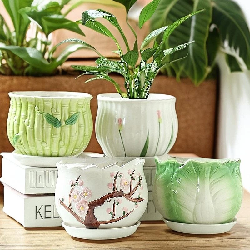 小花盆陶瓷批发大口径阳台种菜专用盆批室外庭院花箱种植箱特大号