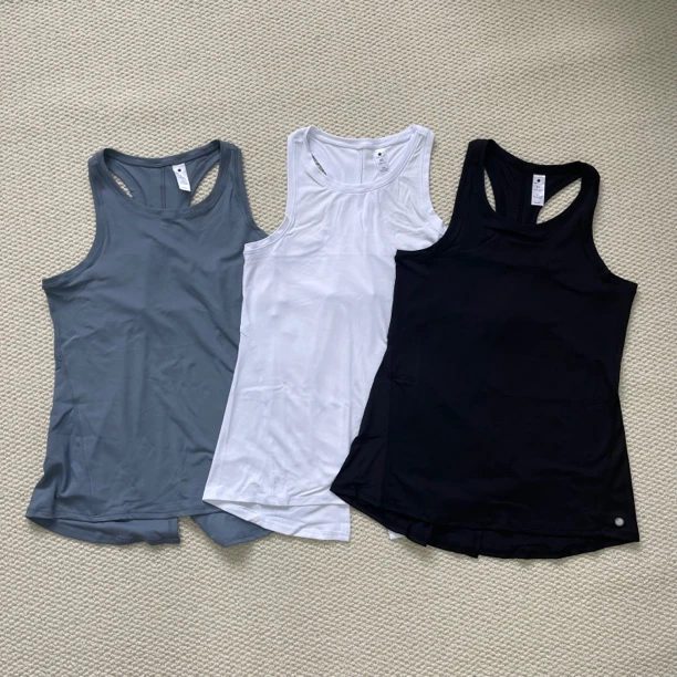 女款跑步运动瑜伽裸感速干开叉无袖背心（后开叉背心）