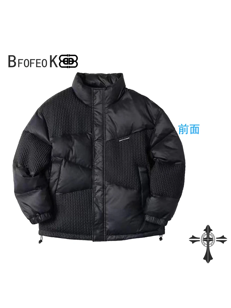 BFOFEOK【黑武士】冬季新款男士小麦穗立领拼接保暖外套