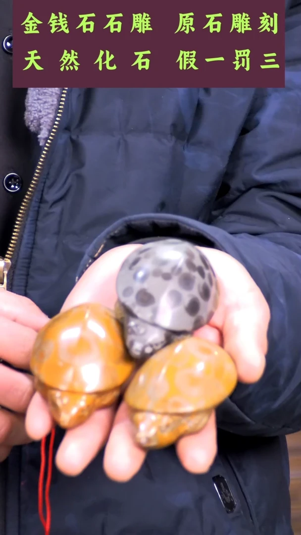 【闪购商品】金钱石根雕工艺团鱼