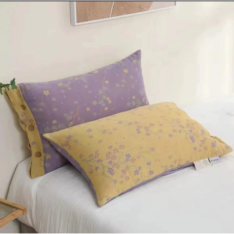 【朴华梅】48*74cm 全棉双层纱可机洗枕套