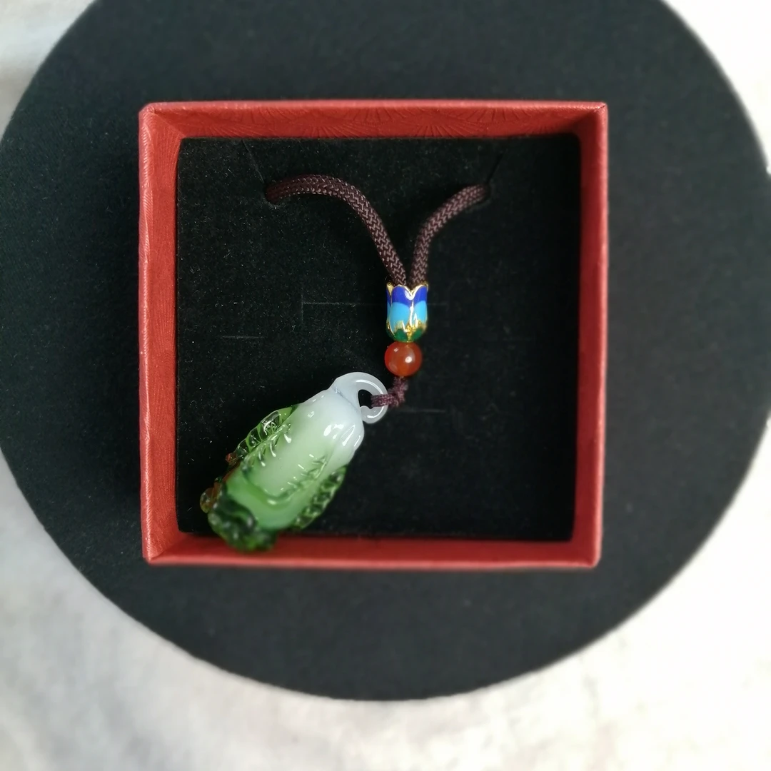 淄博博山琉璃白菜挂件