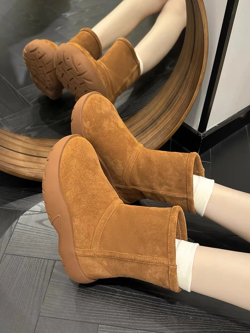 雪地靴雪地棉女鞋时尚真皮加绒棉鞋保暖牛皮百搭休闲加厚经典5928