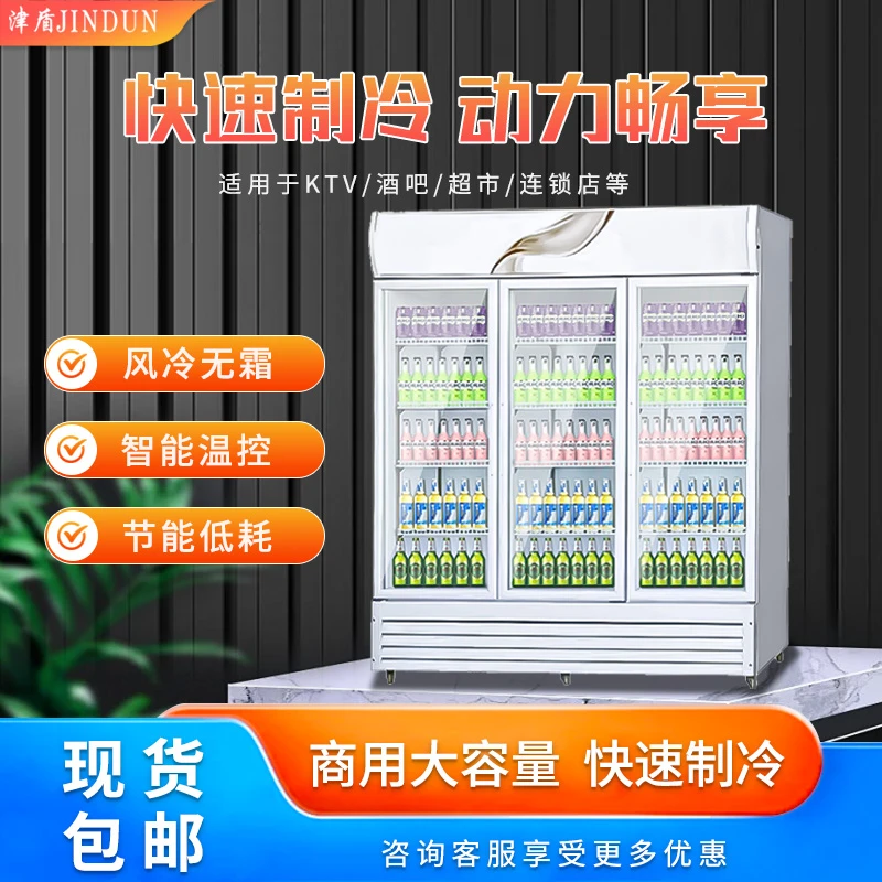 津盾饮料柜单门双门三门立式保鲜柜商用直冷风冷啤酒展示柜大容量