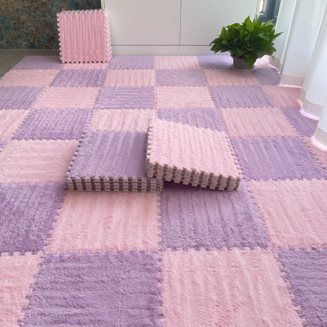 加绒毛毯地毯防摔毛绒地板垫卧室床边阳台拼接地垫加厚床地毯卧室