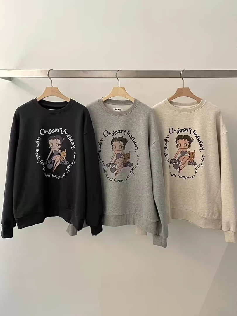 MONE新款休闲百搭贝蒂加绒卫衣