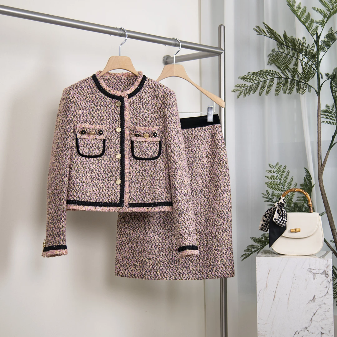 2024秋季高端气质香风套装设计感轻奢时尚上衣半裙套装X-ZB305