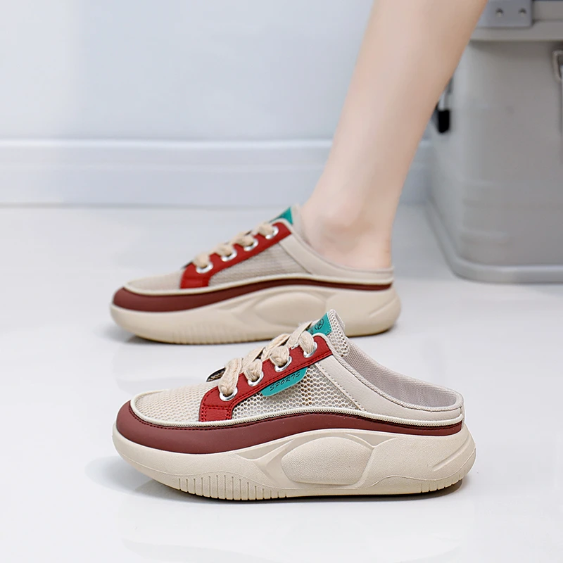 2024夏季新款一脚蹬凉鞋女外穿ins潮厚底凉拖休闲沙滩鞋拍XW6901