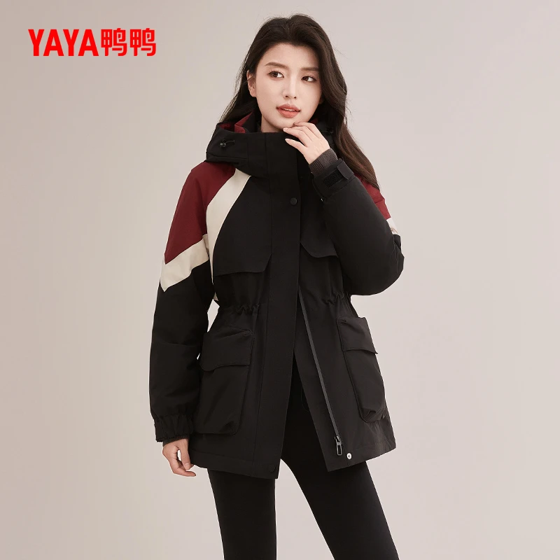 鞠婧祎明星同款羽绒服女中长款鸭绒外套YE4B606885H