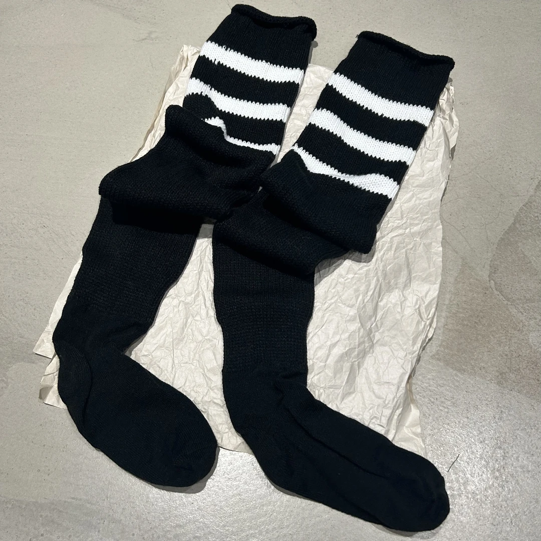 9201#（福利款NO退换)辣妹条纹拼色毛线过膝大腿袜