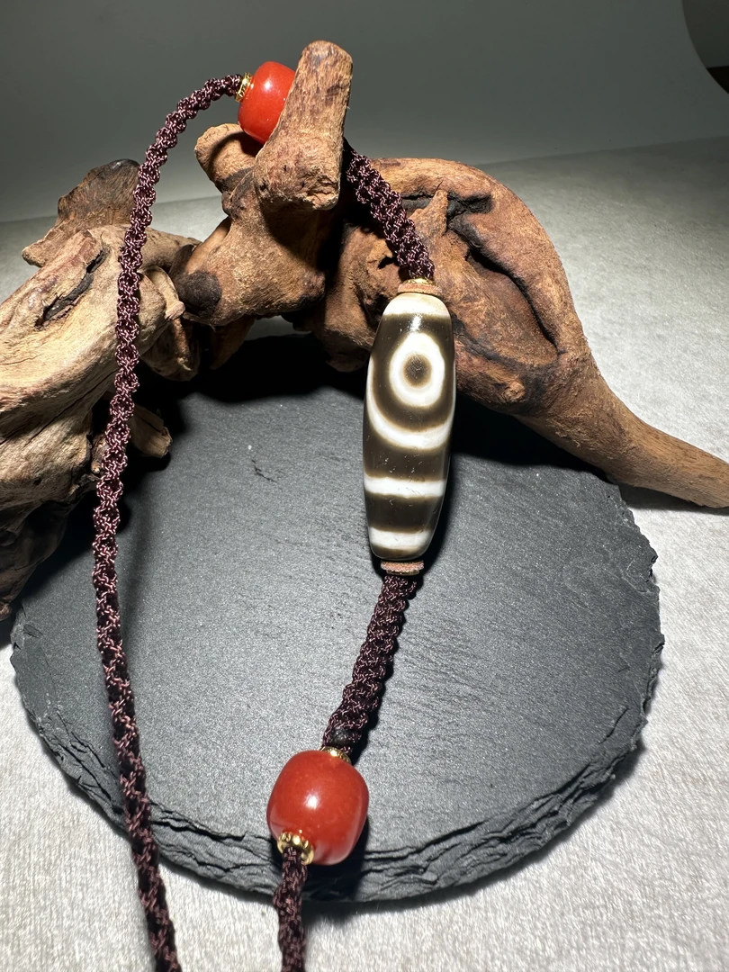 蔓臧丨莫希纯手工如意二眼满钙化20年老料喜马拉雅藏系仿纯孤品珠