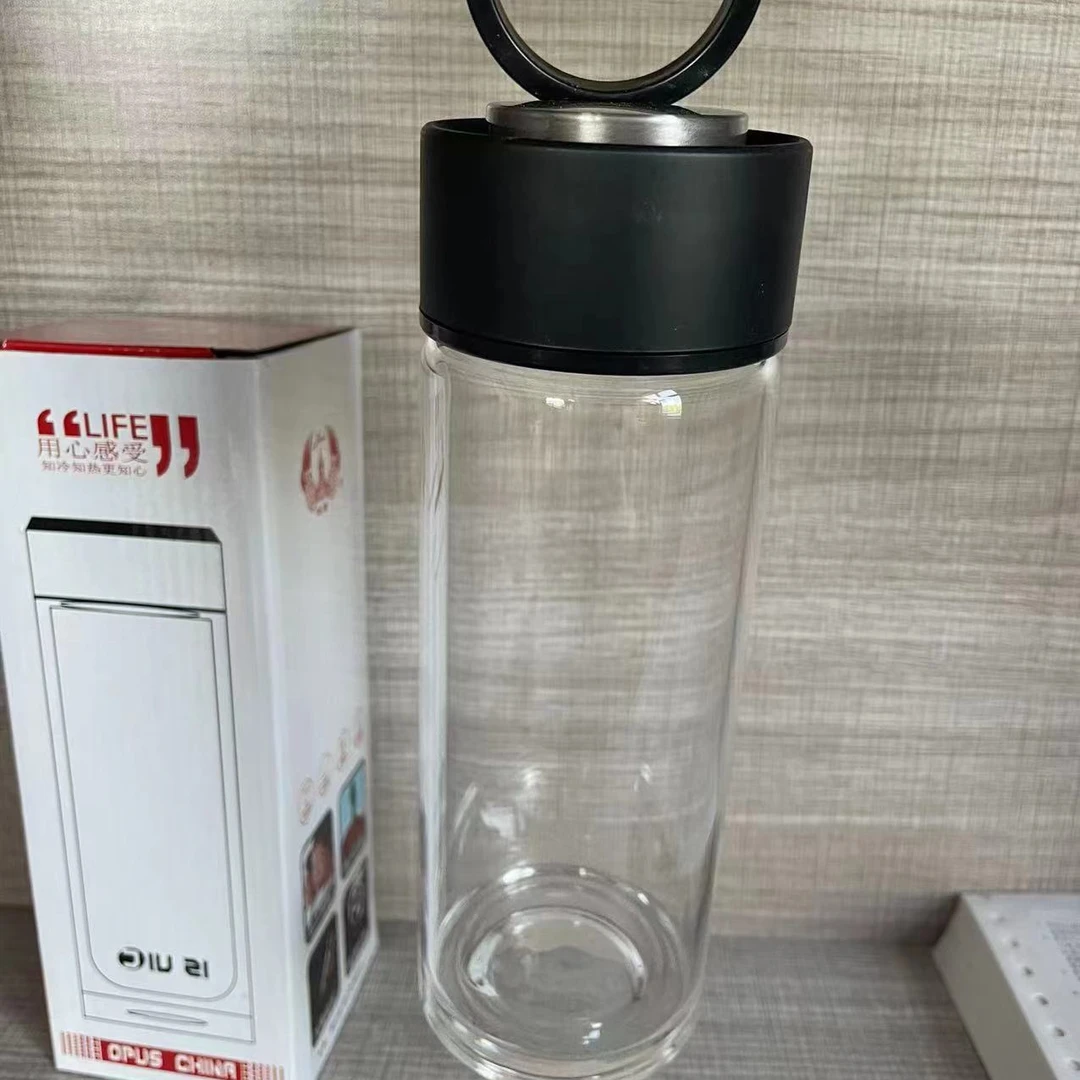 高档玻璃手提拉环玻璃杯