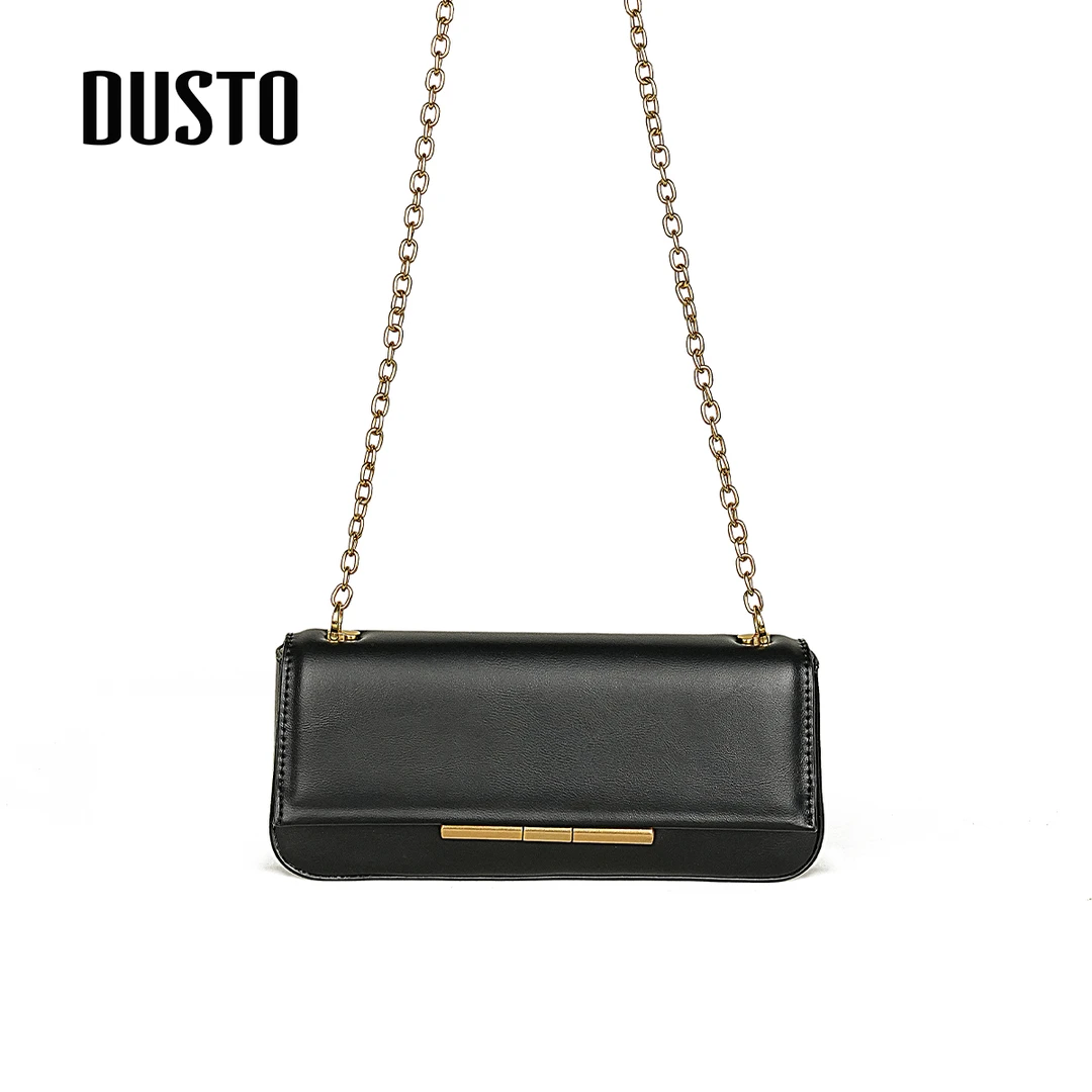 DUSTO/大东2025新款链条斜挎法棍包手拿包小众气质简约纯色0017