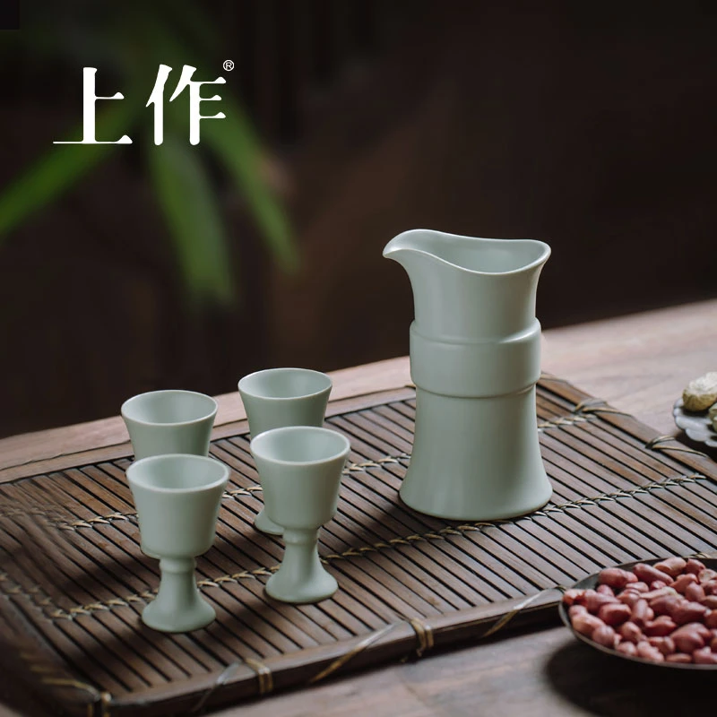 上作【金樽】酒具陶瓷汝窑青瓷茗杯玛瑙入釉家用手工中式手工一口杯