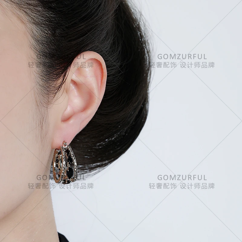 铜合金耳饰 【星辰】GZ0034百搭气质高端大气复古夸张小众款 耳环