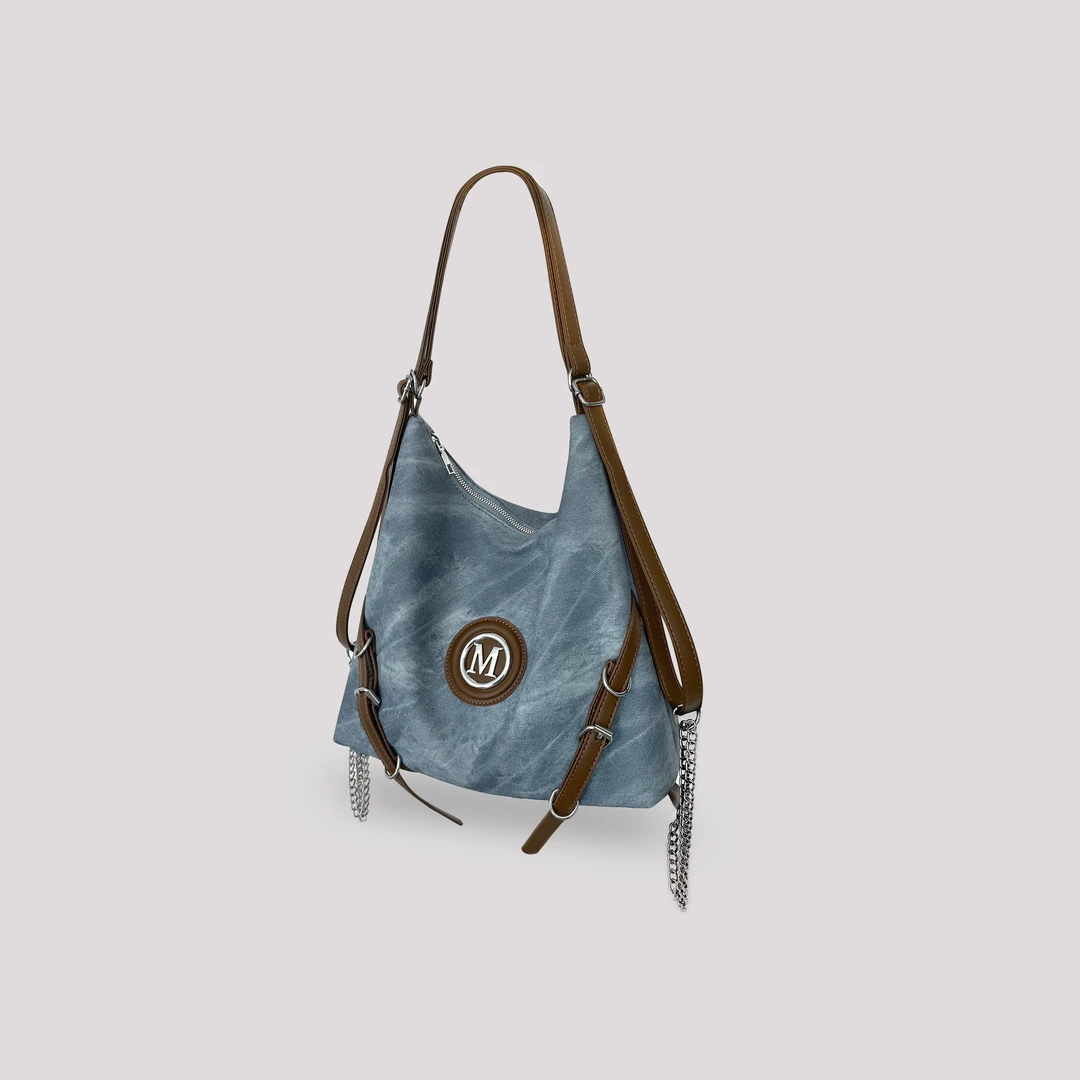 软皮慵懒风托特包水桶包2025春夏新款百搭单肩包大容量通勤双肩包