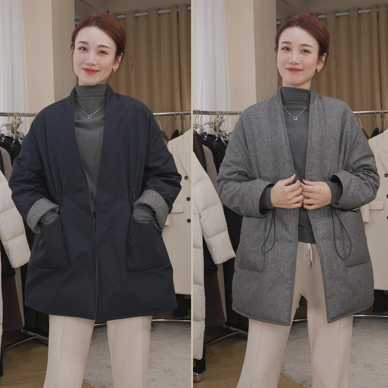 冬季新款保暖羽绒服女外套宽松小个子时尚气质高级感两面穿2037